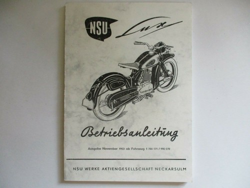 Nsu lux betriebsanleitung - nsu,